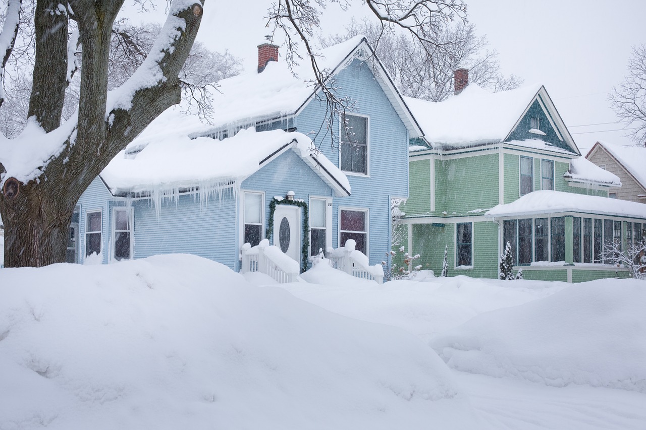 snow covered house